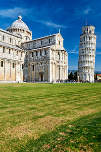Pisa Tuscany Italy. Piazza dei Miracoli Square of Miracles. The Cathedral and the Leaning Tower