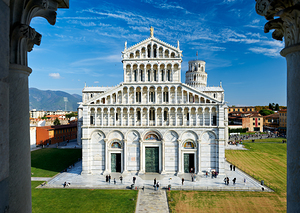 Pisa Tuscany Italy. Piazza dei Miracoli Square of Miracles. The Cathedral and the Leaning Tower