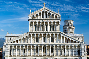 Pisa Tuscany Italy. Piazza dei Miracoli Square of Miracles. The Cathedral and the Leaning Tower