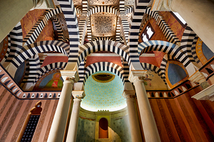 Bologna Italy. Rocchetta Mattei is a fortress located in the northern Apennines