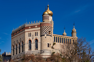 Bologna Italy. Rocchetta Mattei is a fortress located in the northern Apennines