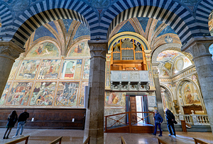 San Gimignano. Tuscany. Italy. The interior of the Collegiata di Santa Maria Assunta. Duomo Cathedral