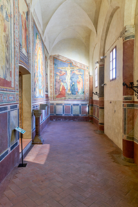 San Gimignano. Tuscany. Italy. Frescoes in the church of San Lorenzo in Ponte by Cenni di Francesco Ser Cenni