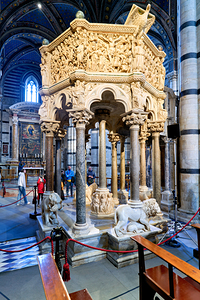 Siena Tuscany Italy. The pulpit inside the Cathedral