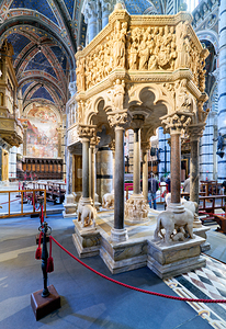 Siena Tuscany Italy. The pulpit inside the Cathedral