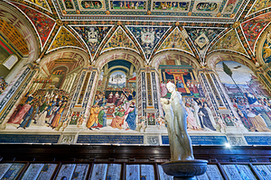 Siena Tuscany Italy. The Cathedral. Piccolomini Library with frescoes by Pinturicchio