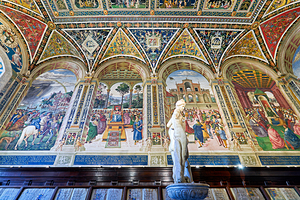 Siena Tuscany Italy. The Cathedral. Piccolomini Library with frescoes by Pinturicchio
