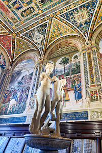 Siena Tuscany Italy. The Cathedral. Piccolomini Library with frescoes by Pinturicchio