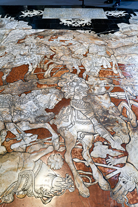 Siena Tuscany Italy. The marble mosaic floor inside the Cathedral