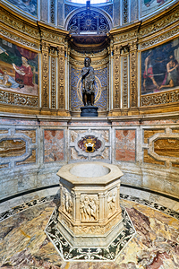 Siena Tuscany Italy. The Cathedral. Statue of San Giovanni Battista by Donatello di Siena