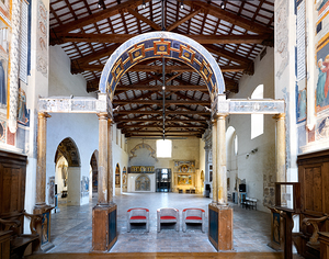 Montefalco Umbria Italy. San Francesco Church frescoed by Benozzo Gozzoli