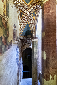 Foligno Umbria Italy. Frescoes at Trinci Palace Palazzo Trinci a patrician residence and museum.