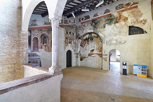 Foligno Umbria Italy. Frescoes at Trinci Palace Palazzo Trinci a patrician residence and museum.