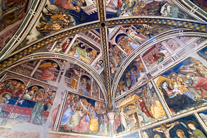 Foligno Umbria Italy. Frescoes at Trinci Palace Palazzo Trinci a patrician residence and museum.
