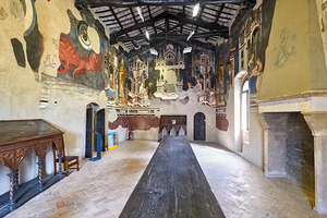 Foligno Umbria Italy. Frescoes at Trinci Palace Palazzo Trinci a patrician residence and museum.