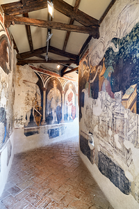Foligno Umbria Italy. Frescoes at Trinci Palace Palazzo Trinci a patrician residence and museum.