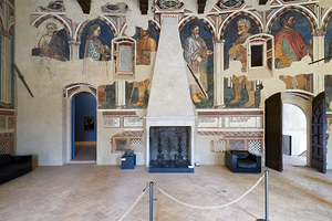 Foligno Umbria Italy. Frescoes at Trinci Palace Palazzo Trinci a patrician residence and museum.