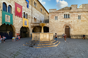 Bevagna Umbria Italy. San Silvestro square