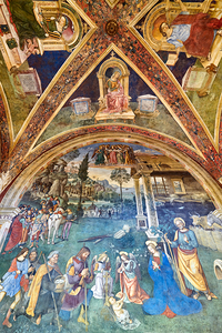 Spello Umbria Italy. Baglioni Chapel frescoed by Pinturicchio in Santa Maria Maggiore Church