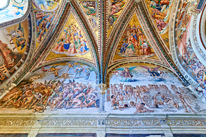 Orvieto Umbria Italy. The vault of the chapel of the Madonna di San Brizio frescoed by Fra Angelico and Benozzo Gozzoli
