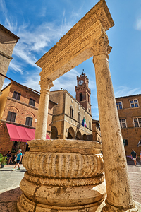 Pienza Val dOrcia Tuscany Italy. Piazza Square Pio II