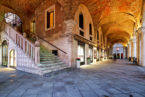 Medieval arcade in Piazza dei Signori. Vicenza Veneto Italy