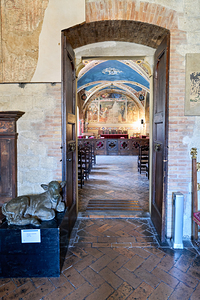 Volterra Tuscany Italy. Palazzo dei Priori. Town Hall. Frescoed Sala del Consiglio Hall of the Council