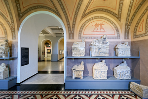 Volterra Tuscany Italy. Guarnacci Museum of Etruscan Artifacts. Cinerary Urns