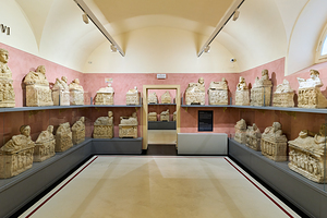 Volterra Tuscany Italy. Guarnacci Museum of Etruscan Artifacts. Hellenistic Cinerary Urns