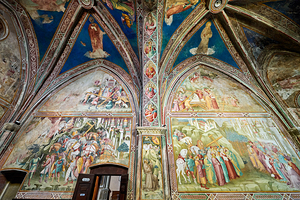 Volterra Tuscany Italy. Church of San Francesco. Frescos in the Chapel of the Daily Cross
