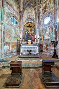 Volterra Tuscany Italy. Church of San Francesco. Frescos in the Chapel of the Daily Cross