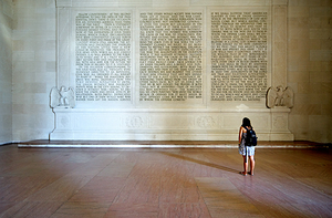Inside the Lincoln Memorial. Washington D.C.