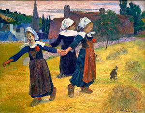 Paul Gauguin - Breton Girls Dancing Pont-Aven - 1888
