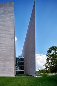 The East Building of the National Gallery of Art. In the background the United States Capitol. Washington D.C.
