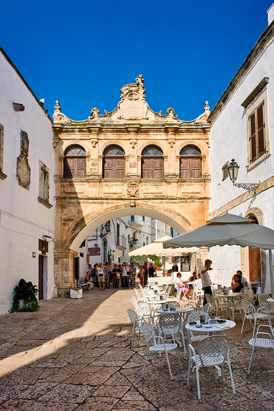 Apulia Puglia Italy. Ostuni. The white town. The Arco Scoppa arch Print