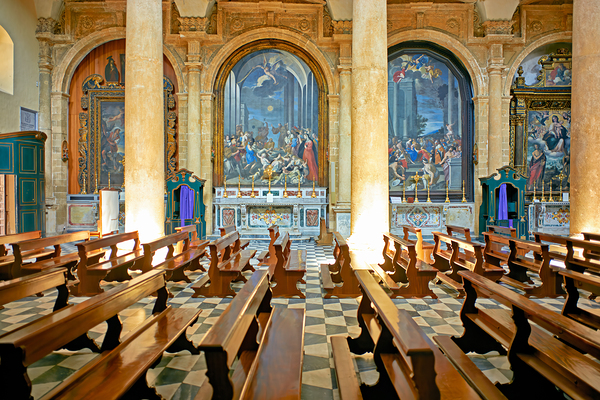 Salento. Apulia Puglia Italy. Gallipoli. The cathedral Print