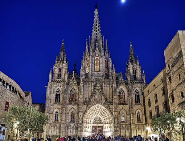 Barcelona. Catalonia. Spain. The Cathedral of the Holy Cross and Saint Eulalia Print