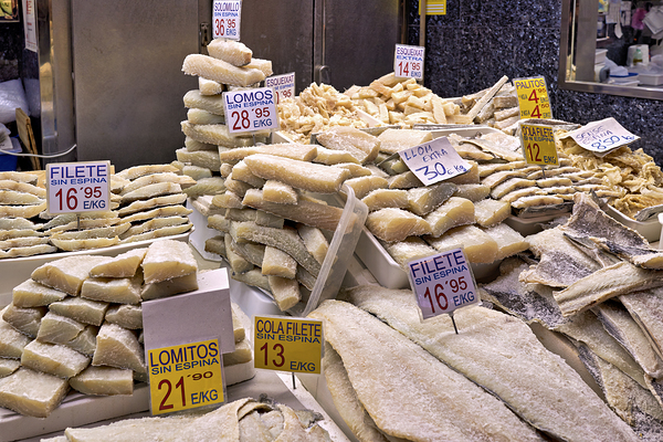 Barcelona. Catalonia. Spain. The Mercat de Sant Josep de la Boqueria. Fishmonger Print