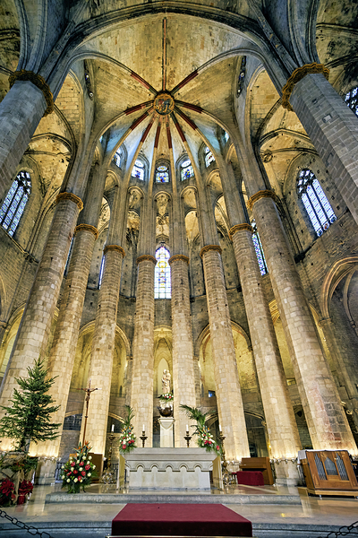 Barcelona. Catalonia. Spain. The church of Santa Maria del Mar Saint Mary of the sea Print