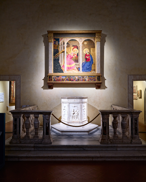Cortona Arezzo Tuscany Italy. The Annunciation of Cortona is a panel-painting altarpiece or retable by Beato Angelico Print
