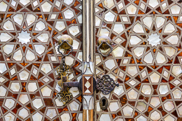 Istanbul Turkey. Topkapi Palace. Decorated door in the Harem Print