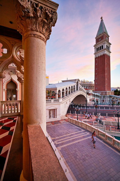 Venetian Hotel at Sunset. Las Vegas Nevada USA Print