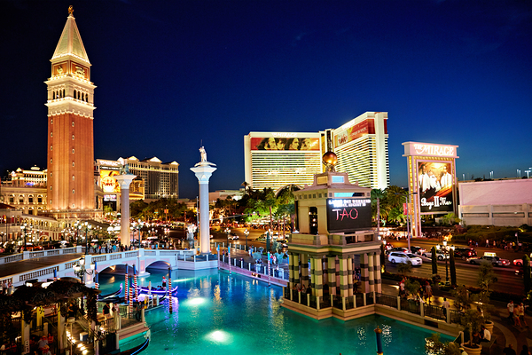 Venetian Hotel at Sunset. Las Vegas Nevada USA Print