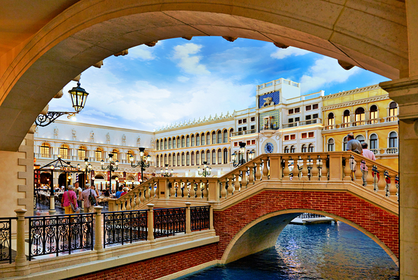 Little Venice at Venetian Hotel and Casino. Las Vegas Nevada USA Print