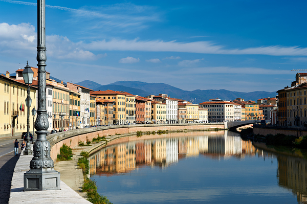 Pisa Tuscany Italy. The Arno river Print