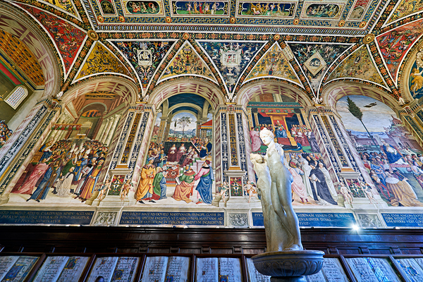Siena Tuscany Italy. The Cathedral. Piccolomini Library with frescoes by Pinturicchio Print