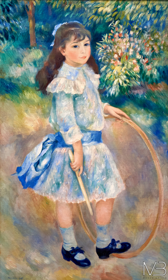 Auguste Renoir - Girl with a hoop - 1885 by Marco Brivio Wall Art