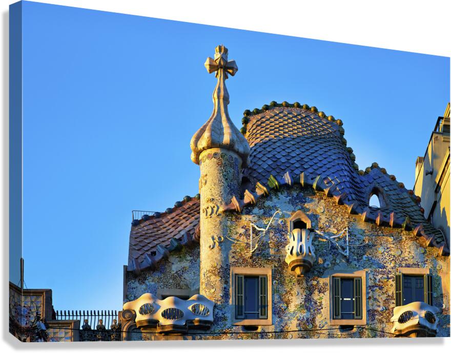 Barcelona. Catalonia. Spain. Casa Batllo is a renowned building located in the center of Barcelona and is one of Antoni Gaudi´s masterpieces Canvas Print