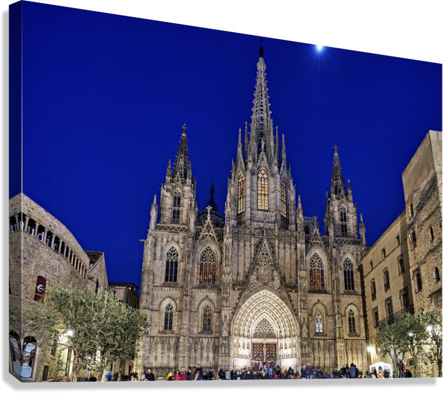 Barcelona. Catalonia. Spain. The Cathedral of the Holy Cross and Saint Eulalia Canvas Print