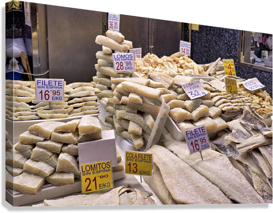 Barcelona. Catalonia. Spain. The Mercat de Sant Josep de la Boqueria. Fishmonger Canvas Print